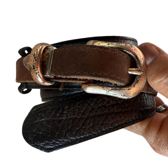 Vintage Leather Belt Women’s Black & Brown Classic Retro Timeless - Picture 2 of 7